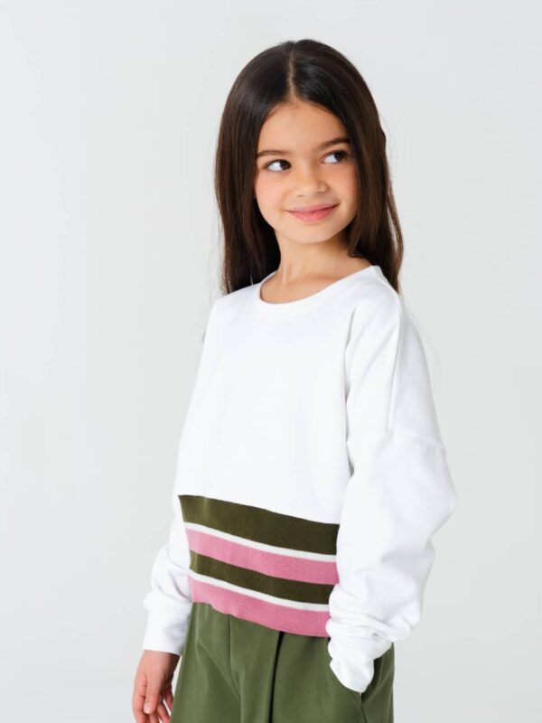 Felpa Betty by Madilly. Felpa in cotone con fascione in maglia